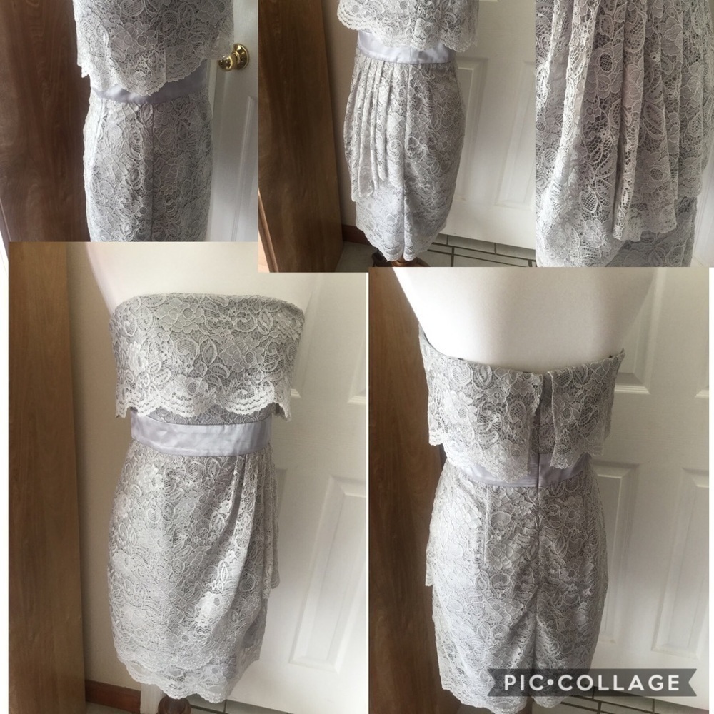 LAUNDRY By Design Strapless Lace Prom Dress